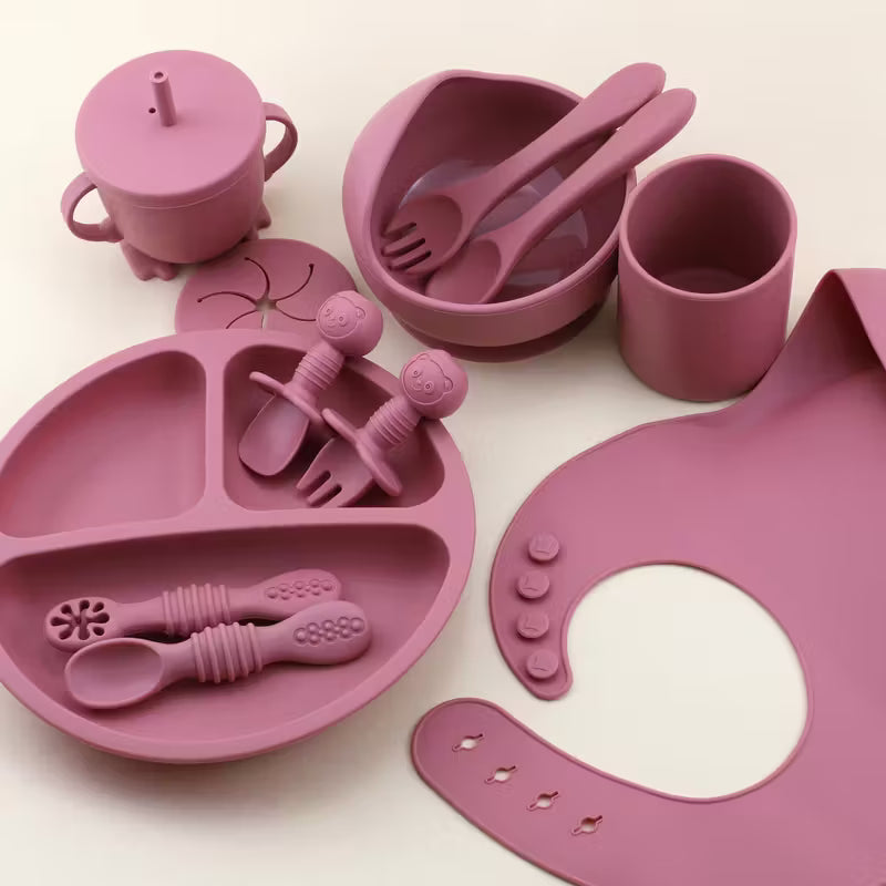 Silikon Baby-Geschirrset – 12-teilig
